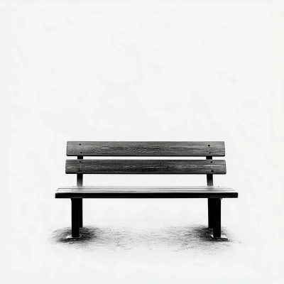 Black and White Wooden Bench