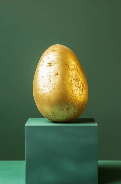 Golden Potato Art Installation