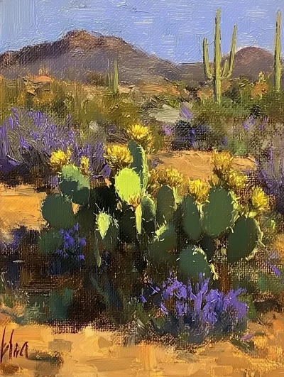 Cactus Bloom in the Desert