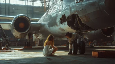 Girl under Airplane