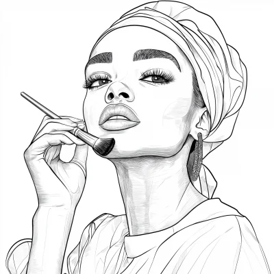 Makeup Artist Coloring Page