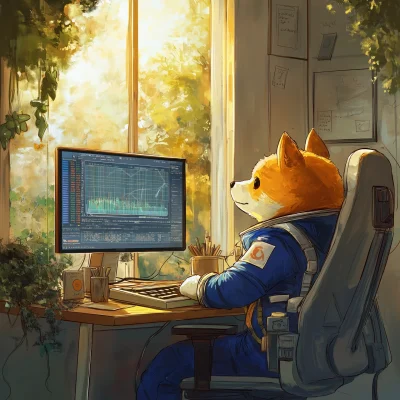 Shiba Inu at the Computer