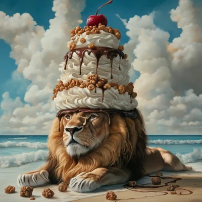 Whipped Cream Crown on Lion