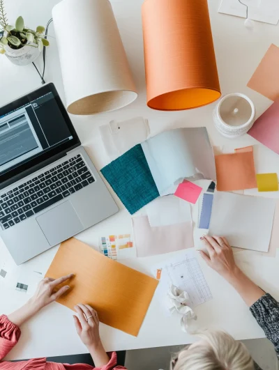 Designers Collaborating on Lampshade