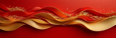 Elegant Red Background with Waves