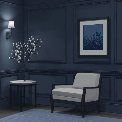 Fancy Gray and Navy Wall