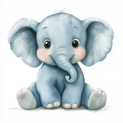 Happy Baby Elephant Clipart