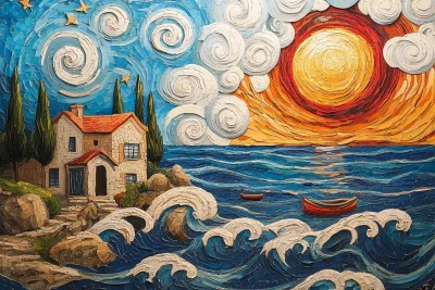 Circles in a Van Gogh Seascape