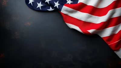 United States Flag on Dark Background