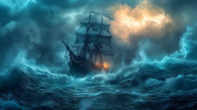 Ghost Ship in a Storm