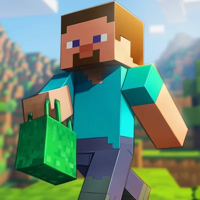 Minecraft Character with Green Bag