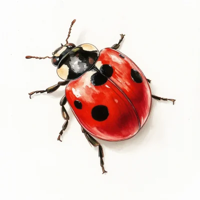 Childlike Watercolor Ladybug