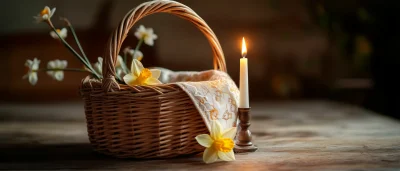 Easter Basket with Candle