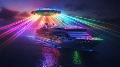 Spaceship Party Over the Sea