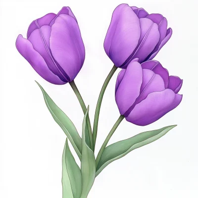 Purple Tulips Bunch