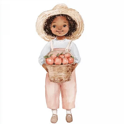 Cute African American Farmer Girl