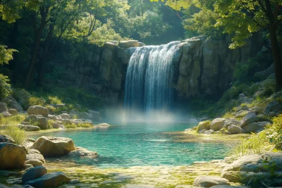 Magical Waterfall in the Woodlands