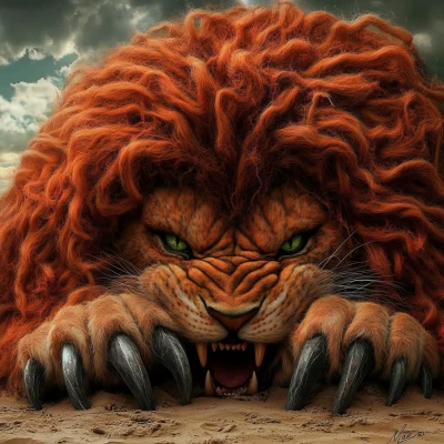 Angry Giant Lion