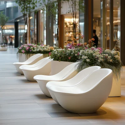 Artistic Flower-Inspired Benches