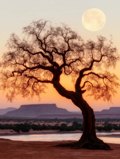 River Red Gum under Moonlight