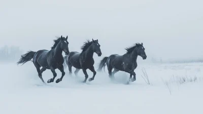 Horses in the Snow