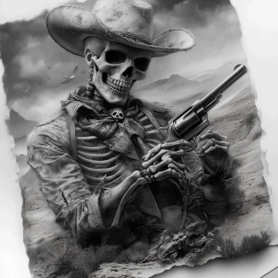 Skeleton Cowboy Tattoo