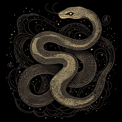 Mystical Snake Drawing