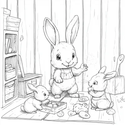 Rabbit Playing with Friends