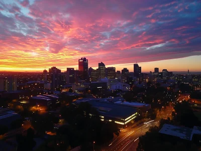 Evening Adelaide City Skyline