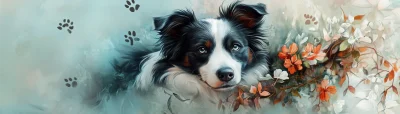 Dreamy Border Collie Art