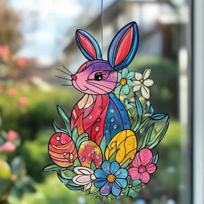 Colorful Acrylic Window Hangings for Easter