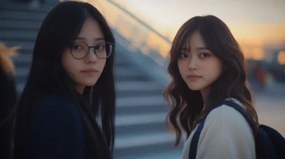 Outdoor Couple on Stairs