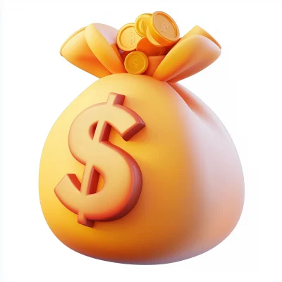 3D Money Bag Icon