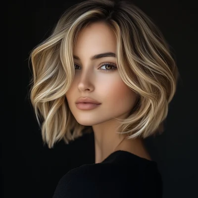 Stunning Woman with Bob Haircut