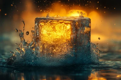 Water Splash with Ice