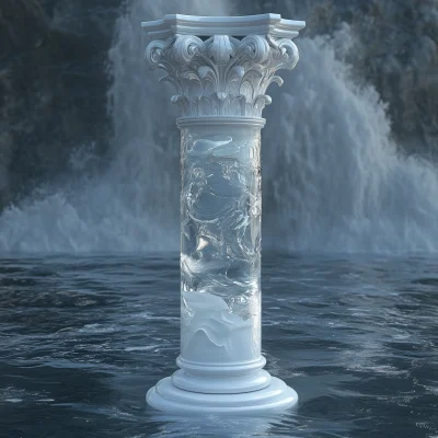 Renaissance Glass Column with Water