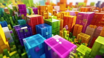 Colorful Minecraft-style Shapes