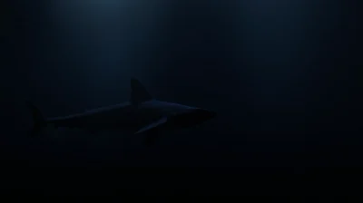 Silhouette of a Shark in Dark Waters