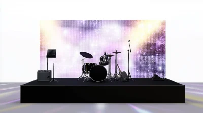 Black Glossy Stage for Music Performances