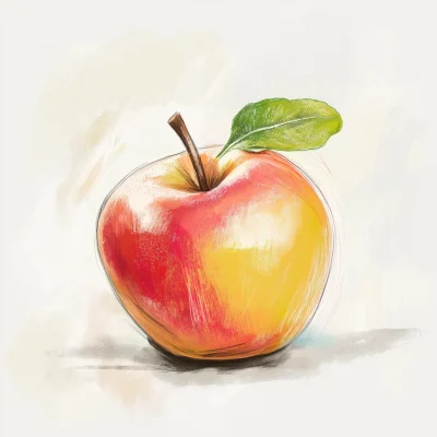 Still Life Apple Sketch