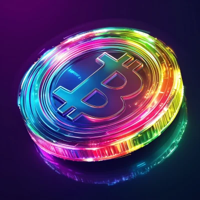 Crypto Token Icon with Rainbow