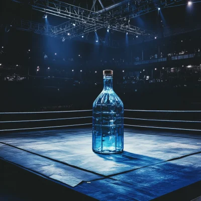 Boxing Arena with Glass Bottle