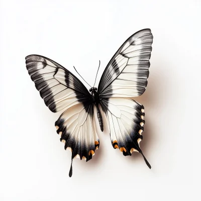 Transparent Butterfly on White