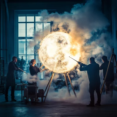 Artists at Work in Glass Studio