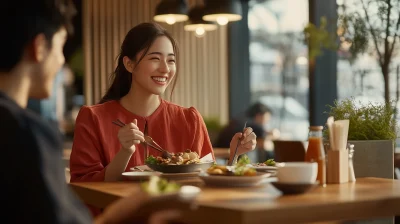 Asian Couple Dining