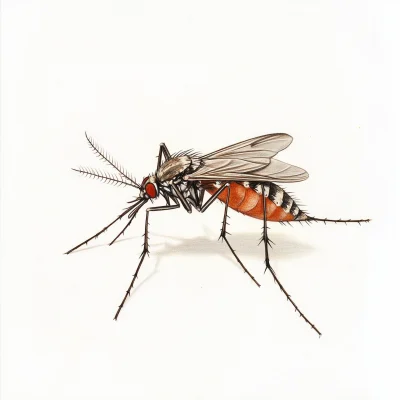 Colored Pencil Drawing of a Mosquito