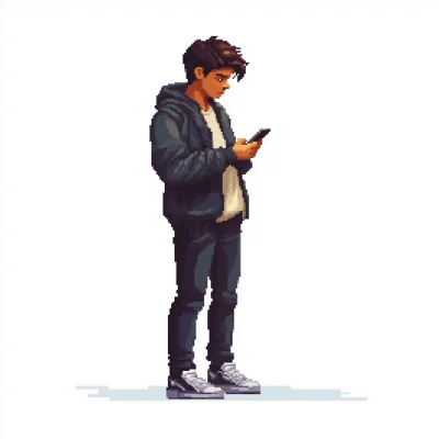 Young Man with Phone