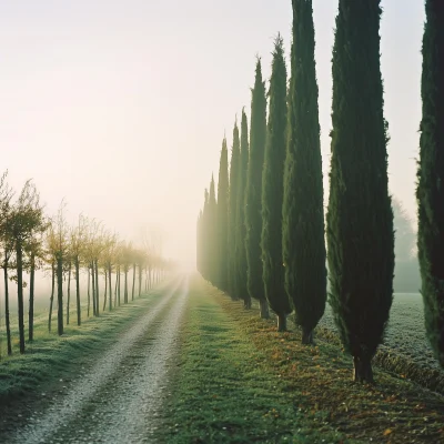 Misty Morning Countryside