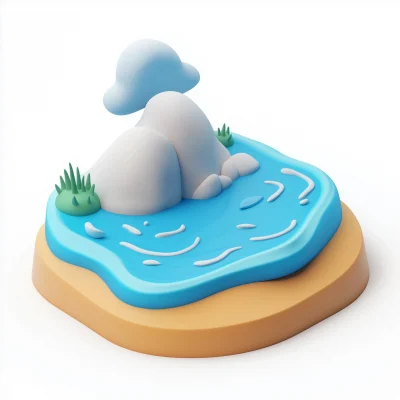 3D Sea Icon