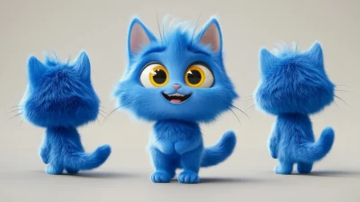 Playful Blue Cat Mascot